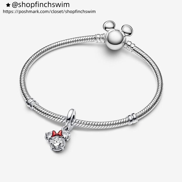 Pandora Disney Minnie Mouse Silhouette Dangle Charm - Picture 3 of 6